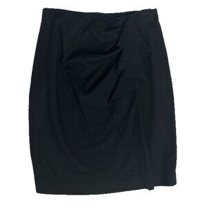 Carolina Herrera Soft Wool Skirt with Side Ruffle Women's Size 6